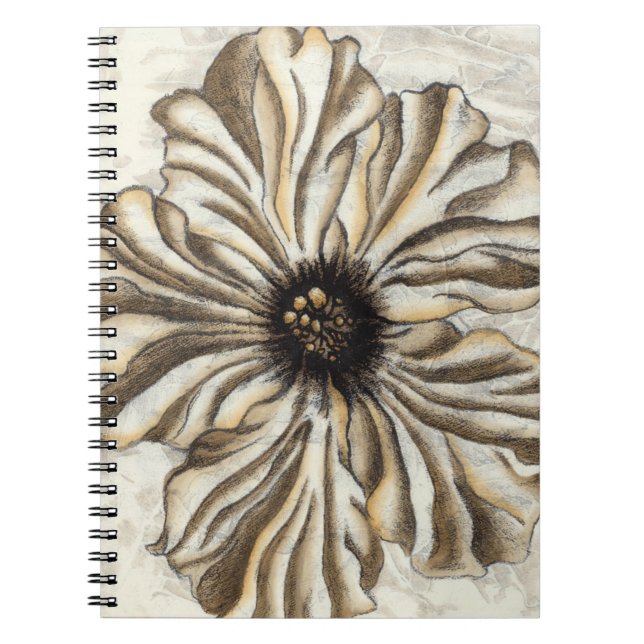 Flowerhead Fresco on Tan Background Notebook (Front)