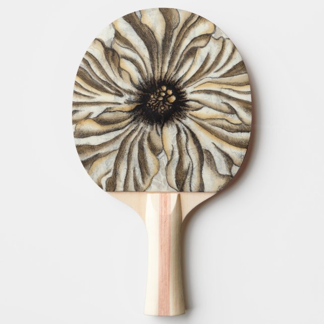 Flowerhead Fresco on Tan Background Ping-Pong Paddle (Front)