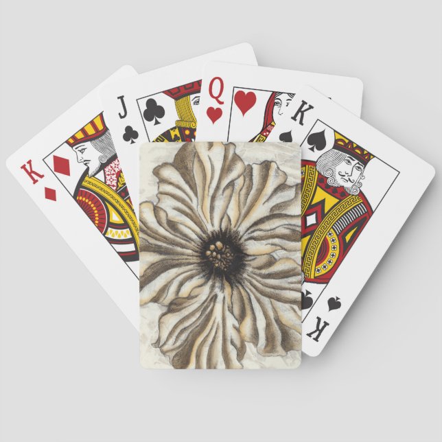 Flowerhead Fresco on Tan Background Poker Cards (Back)