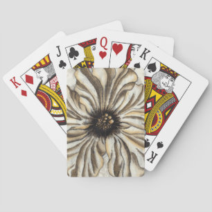 Flowerhead Fresco on Tan Background Poker Cards