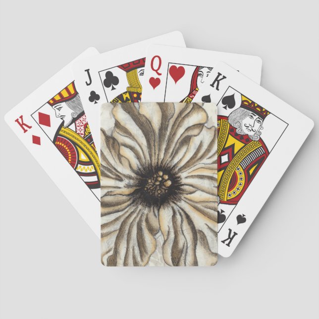 Flowerhead Fresco on Tan Background Poker Cards (Back)