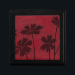 Flowerhead Silhouettes on Crimson Background Gift Box<br><div class="desc">Flowerhead silhouettes are set against a crimson background in this contemporary botanical painting. The deep red of the backdrop serves as a great accent for the floral shadows depicted in this piece.</div>