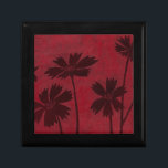 Flowerhead Silhouettes on Crimson Background Gift Box<br><div class="desc">Flowerhead silhouettes are set against a crimson background in this contemporary botanical painting. The deep red of the backdrop serves as a great accent for the floral shadows depicted in this piece.</div>