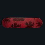Flowerhead Silhouettes on Crimson Background Skateboard Deck<br><div class="desc">Flowerhead silhouettes are set against a crimson background in this contemporary botanical painting. The deep red of the backdrop serves as a great accent for the floral shadows depicted in this piece.</div>