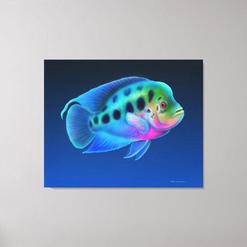 Flowerhorn Cichlid Fish Wrapped Canvas