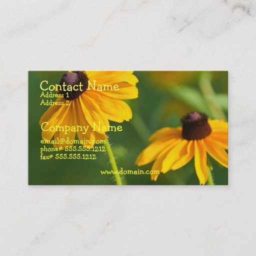 Customizable Flowering Black Eyed Susan Business Card