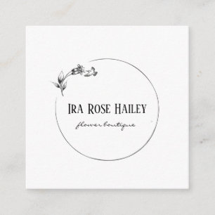 Flowering branch design square business card