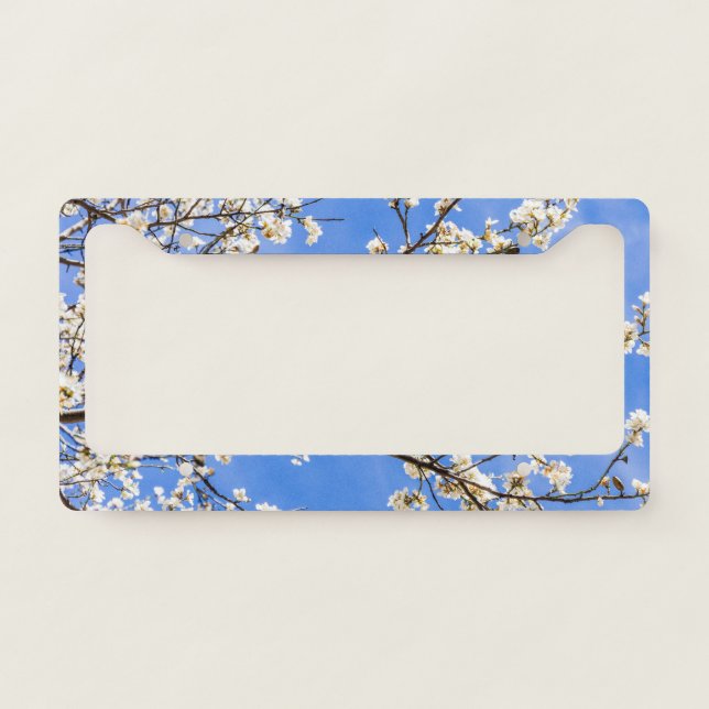 Flowering Branch Floral License Plate Frame  (Front)