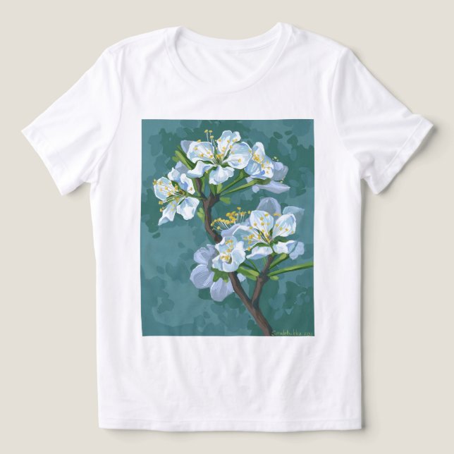 Flowering branch of the apple tree Tri-Blend shirt (Design Front)