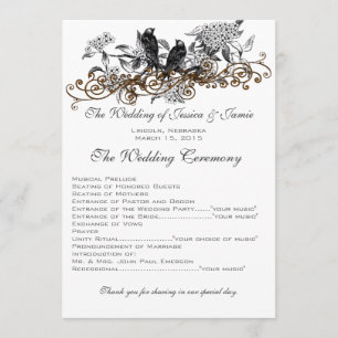 Flowering Branch Vintage Love Birds Wedding Invite