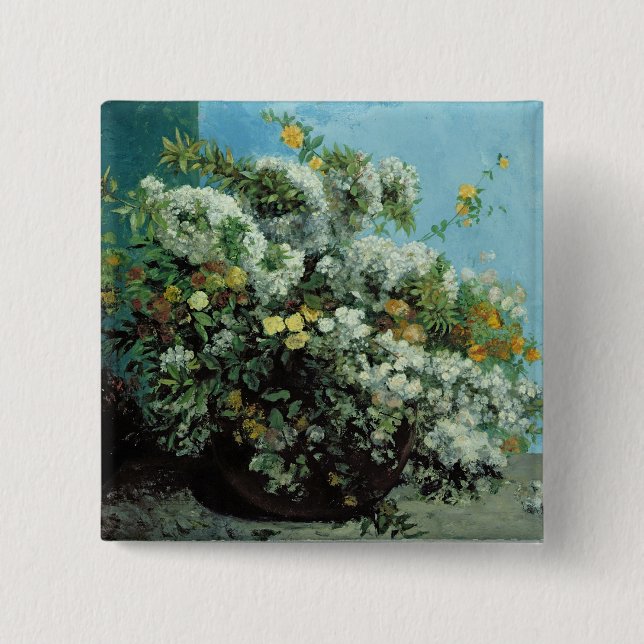 Flowering Branches and Flowers, 1855 Button (Front)