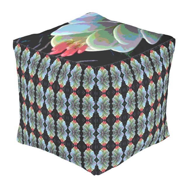 Flowering Cactus Combo Outdoor Pouf (Angled Back)