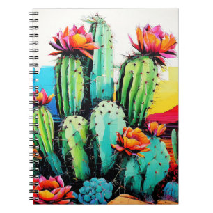 Flowering Cactus Desert Art Notebook Journal