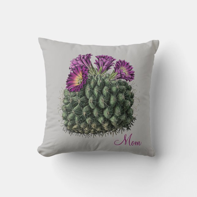 Flowering Cactus | Mom Throw Pillow (Front)