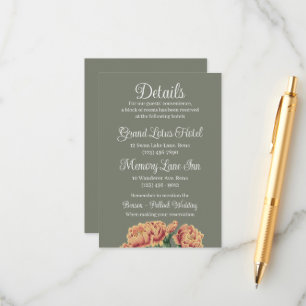Flowering Cactus Prickly Pear Wedding Details Enclosure Card