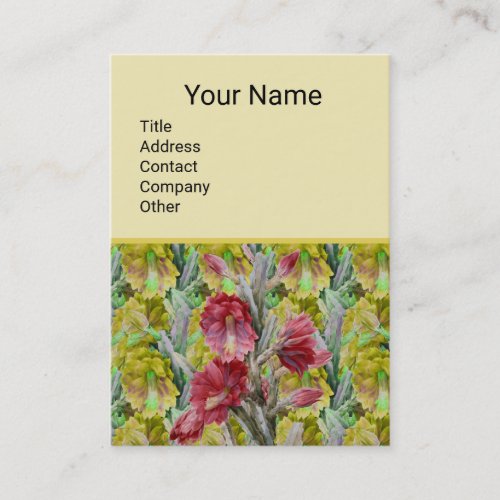 FLOWERING CACTUS RED PINK YELLOW FLOWERS  Floral Business Card