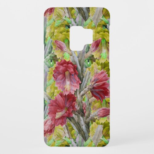 FLOWERING CACTUS RED PINK YELLOW FLOWERS  Floral Case_Mate Samsung Galaxy S9 Case