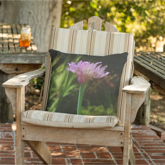 Flowering Chives and Palmetto Throw Pillow (Chair)