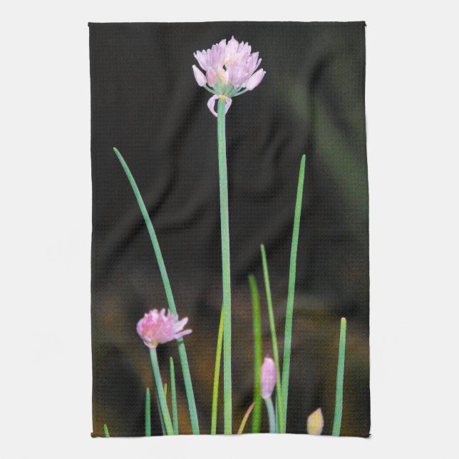 Flowering Chives Kitchen Towel (Vertical)