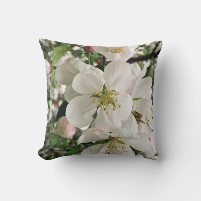 Flowering Crabapple Throw Pillow (Front)