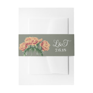 Flowering Desert Cactus Prickly Pear Wedding Invitation Belly Band
