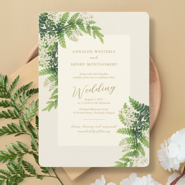 Flowering Ferns Wedding Invitation (Creator Uploaded)