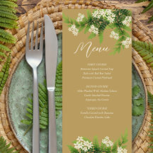 Flowering Ferns Wedding Menu