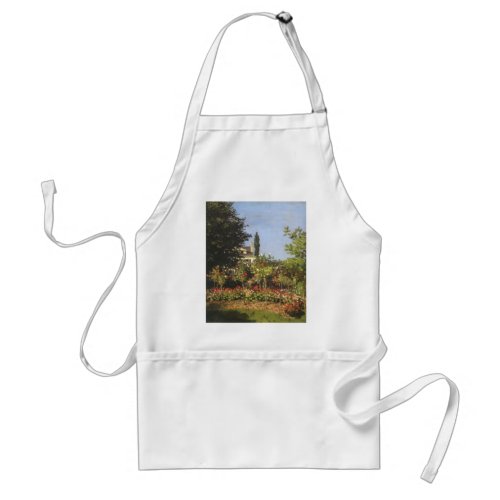 Flowering Garden at Sainte Adresse by Claude Monet Adult Apron