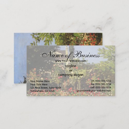 Flowering Garden at Sainte_Adresse by Claude Monet Business Card