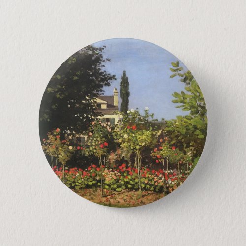 Flowering Garden at Sainte Adresse by Claude Monet Button