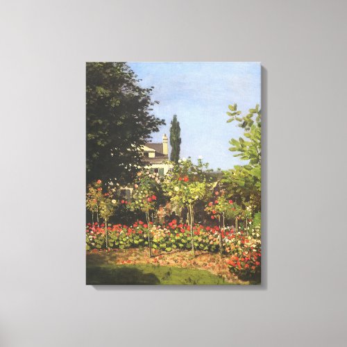 Flowering Garden at Sainte Adresse by Claude Monet Canvas Print