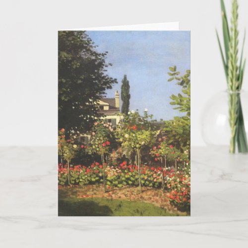 Flowering Garden at Sainte Adresse by Claude Monet Card