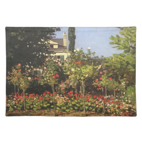 Flowering Garden at Sainte Adresse by Claude Monet Cloth Placemat