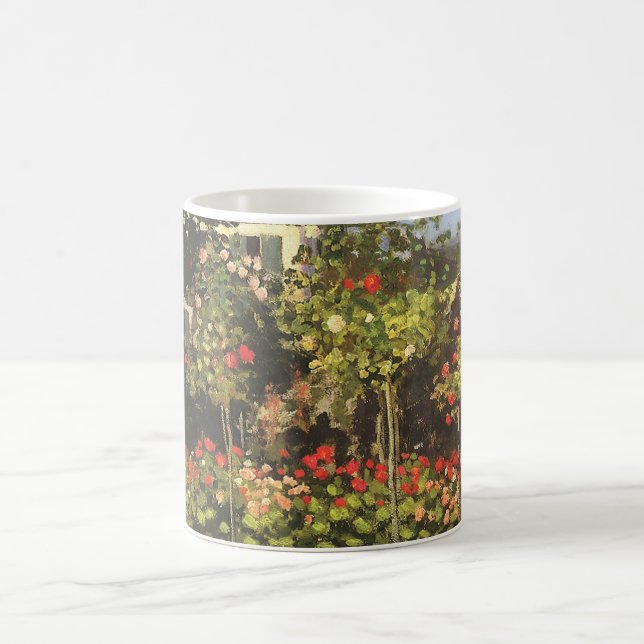 Flowering Garden at Sainte Adresse by Claude Monet Coffee Mug (Center)
