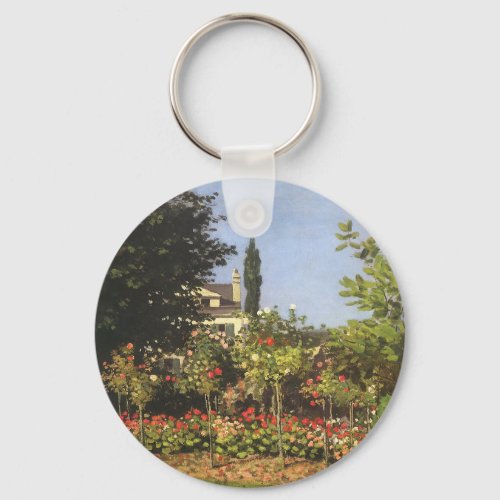 Flowering Garden at Sainte Adresse by Claude Monet Keychain