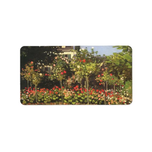 Flowering Garden at Sainte Adresse by Claude Monet Label