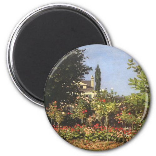 Flowering Garden at Sainte Adresse by Claude Monet Magnet