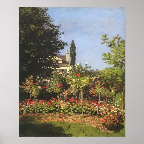Flowering Garden at Sainte Adresse by Claude Monet Poster
