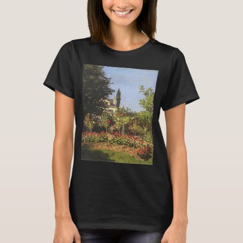 Flowering Garden at Sainte Adresse by Claude Monet T_Shirt