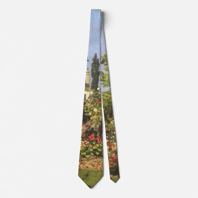 Flowering Garden at Sainte Adresse by Claude Monet Tie (Front)