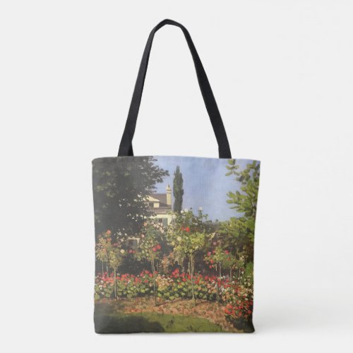 Flowering Garden at Sainte Adresse by Claude Monet Tote Bag