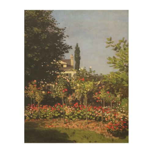 Flowering Garden at Sainte Adresse by Claude Monet Wood Wall Decor