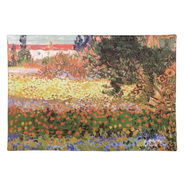 Flowering Garden by Vincent van Gogh Cloth Placemat (Front)