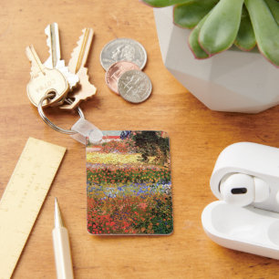 Flowering Garden by Vincent van Gogh Keychain