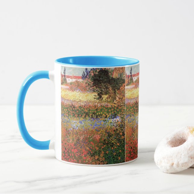Flowering Garden by Vincent van Gogh Mug (With Donut)