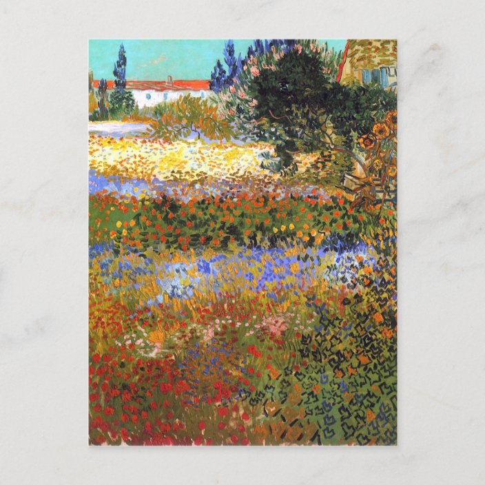 Flowering Garden by Vincent van Gogh Postcard | Zazzle.com
