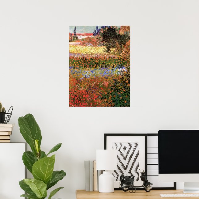 Flowering Garden by Vincent van Gogh Poster (Home Office)