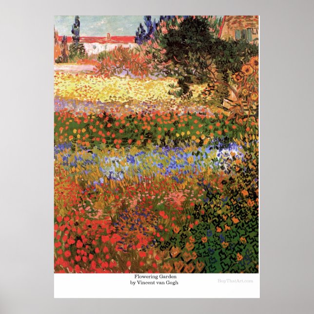 Flowering Garden by Vincent van Gogh Poster (Front)