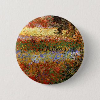 Flowering Garden (F430) Van Gogh Fine Art Pinback Button