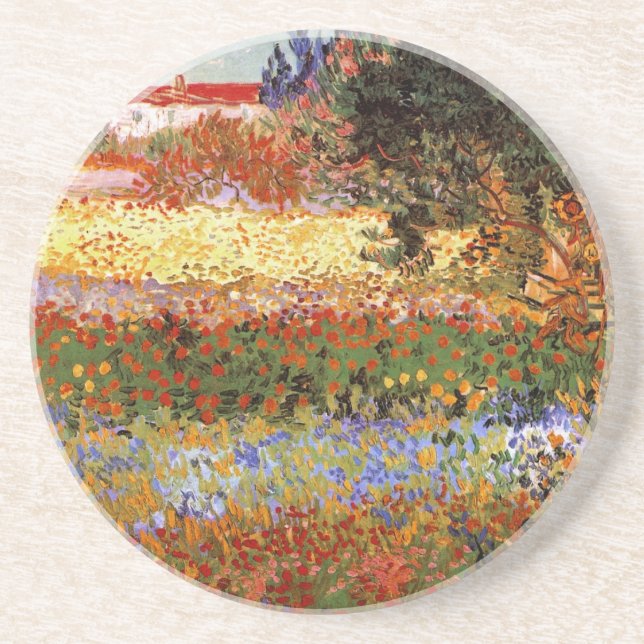 Flowering Garden (F430) Van Gogh Fine Art Sandstone Coaster (Front)